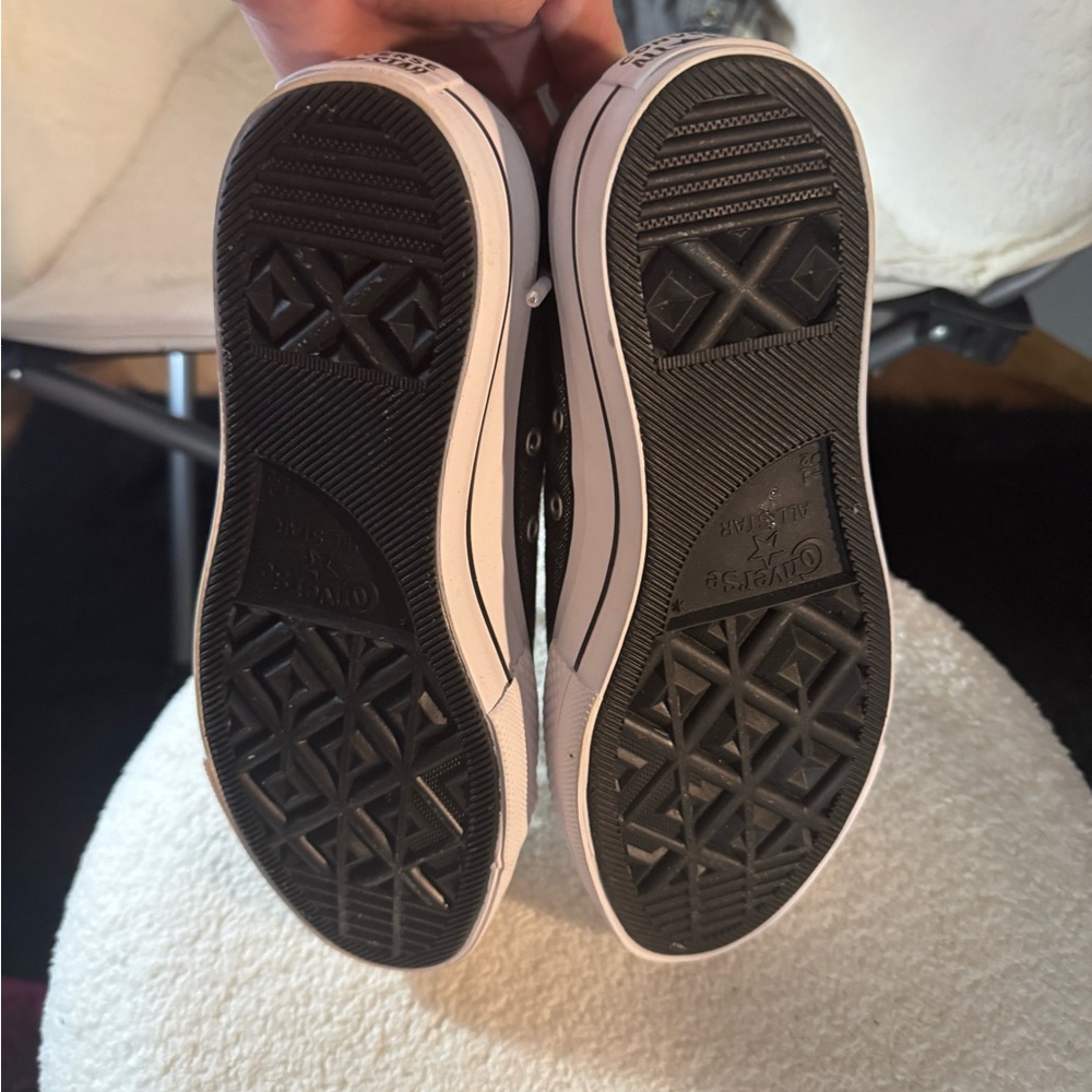 Converse Women's Black Glitter Platform Sneakers - Picture 3 of 6